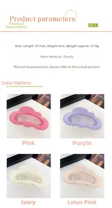 Detailed size chart and four colors of matte cloud hair claw clips for thick hair