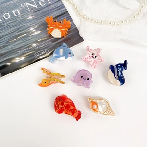 Mini Pinces à Cheveux en Acétate Animaux Marins Mignons Petit Dauphin Baleine Étoile de Mer Coquillage Accessoires de Coiffure Femmes