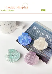 Détails de pinces à cheveux en forme de coquillage avec strass en quatre dégradés