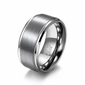 Minimalist Tungsten Carbide Ring For Men Women Brushed Matte Finish Polished Edge Unisex Band Ring Durable Daily Hand Jewelry