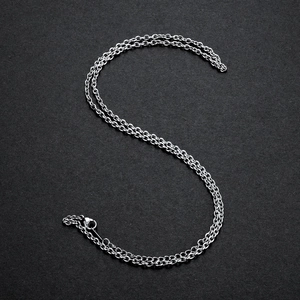 Collier chaîne à maillons O en acier inoxydable argenté poli avec fermoir mousqueton