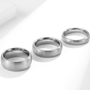 Anello Minimalista in Acciaio al Tungsteno per Uomo Donna Superficie Spazzolata Opaca Anello a Fascia Arco Matrimonio Gioielli