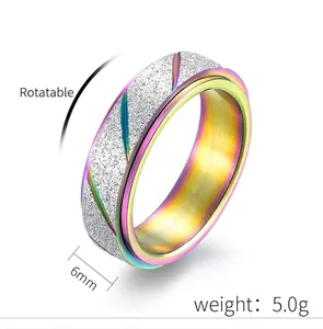 Detailopname van de 6mm draaibare regenboog binnenring met gezandstraald oppervlak