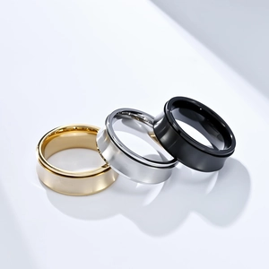 Minimalist titanium steel spinner rings in gold, silver, and black finish for stress relief