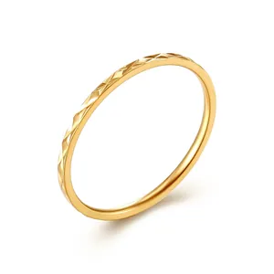Minimalist Stainless Steel Rhombus Ring For Women Faceted Geometric Cut Stackable Finger Ring Casual Party Fashion Jewelry Gift