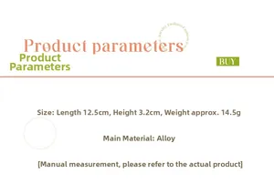 Detailed size chart for elegant butterfly hairpin with alloy material dimensions