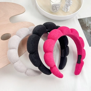 Trois serre-têtes rembourrés colorés en gris noir et rose pour femmes chic