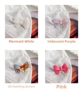Hair clips set in Mermaid White, Magic Purple, Oil Painting Brown, and Pink colors