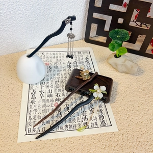 Vintage Chinese Style Wooden Hair Stick Elegant Flower Artificial Pearl Tassel Hairpin For Hanfu Wedding Party Women Hair Accessories