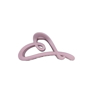 Minimalist heart-shaped hair claw clip in matte mauve purple for elegant daily hairstyling