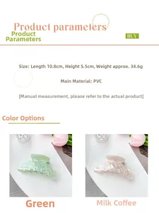Spécifications détaillées des grandes pinces à cheveux en PVC aux couleurs acidulées