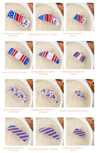 Collage de pinces à cheveux drapeau américain du 4 juillet, formes rectangle et lune