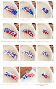 Détails des pinces à cheveux du 4 juillet aux motifs rouges, blancs et bleus