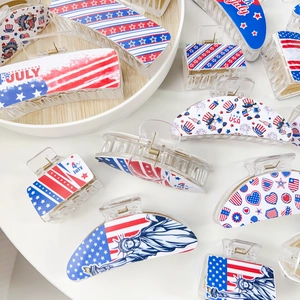 Pinces à cheveux gothiques du 4 juillet avec motifs de drapeau américain et d'étoiles