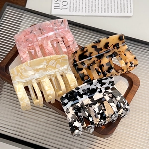Vintage Acetate Quadrilateral Hair Claw Clip Marble Tortoiseshell Floral Shark Clip Minimalist Fashion Hair Accessories For Women