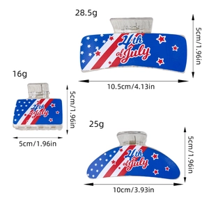 Pinces à cheveux aux motifs du drapeau américain pour le 4 juillet en trois formes variées