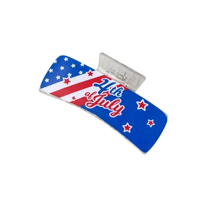 Pince à cheveux rectangulaire gothique du 4 juillet avec drapeau américain et étoiles