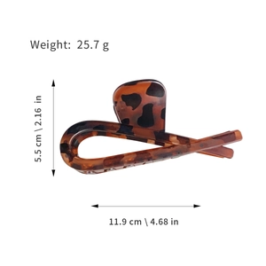 Pince à cheveux élégante motif écaille de tortue, dimensions 11,9 cm de long et 5,5 cm
