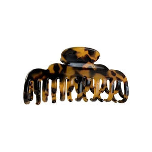 Pince à cheveux classique en acétate avec motif écaille et grandes dents doubles