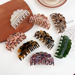 Premium Acetate Large Hair Claw Clip For Women Scalloped Edge Double Row Teeth Tortoiseshell Pattern Fashion Hair Accessories