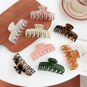 Korean Style Acetate Hair Claw Clip Elegant Geometric Hairpin For Women Fashion Tortoiseshell Floral Retro Styling Accessory