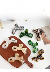 Selection of premium acetate claw clips in tortoiseshell and marble patterns