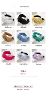 Macro display of knotted fabric headbands in nine vibrant colors with textured cloth