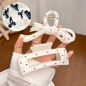 Punktmuster Haarklammer Groß Koreanisch Minimalistisch Kunststoff Schleife Quadratisch Hohl Haargreifer Für Damen Alltag Haarschmuck