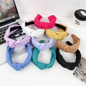 Minimalist Knotted Headband For Women Wide Solid Color Fabric Twisted Hair Band Fashion Hair Accessories Daily Headpiece