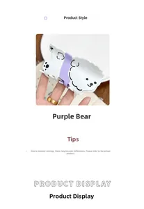 Detail of cute purple bichon dog hair claw clip with nonslip teeth and acetate finish