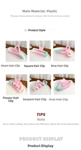 Detailed set of matte pink and blue gradient hair claws in diverse geometric shapes