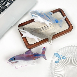 Grande Pinza per Capelli in Acetato a Forma di Squalo Creativo Motivo Marmorizzato Serie Oceano Accessorio Capelli Donna