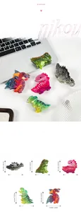 Detailed size and weight specs for various acrylic dinosaur hair claws and clips