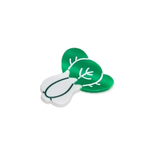 Creative acetate cabbage hair clip with vibrant green and white colors for women