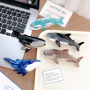 Ocean Style Whale Shark Shape Acetate Hair Claw Clip For Women Summer Cute Animal Pattern Large Shark Hair Clip Accessories