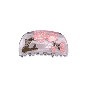 Eleganter Kirschblüten-Haarclip aus Acetat mit Pflaumenblüten-Relief in Lila