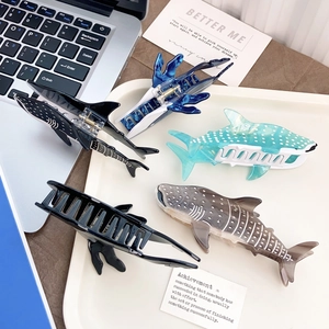 Ocean series cellulose acetate whale hair claw clips in five stylish summer gradient colors