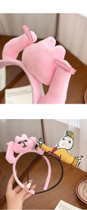 Détails du serre-tête lapin rose en peluche et accessoire de cheveux créatif drôle
