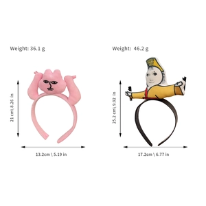 Ensemble de serre-têtes lapin en peluche rose et personnage comique avec dimensions