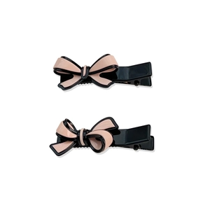 Barrettes à cheveux nœud rose et noir en acétate pour femmes, accessoires cheveux mode 2024