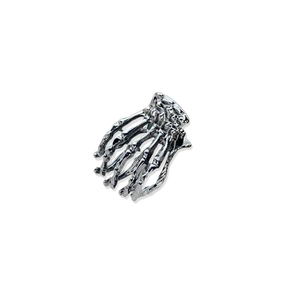 Pince à cheveux main squelette en métal argenté punk pour accessoires de style gothique