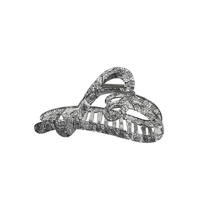 Lace patterned clear acrylic claw clip with elegant mesh texture and sturdy spring
