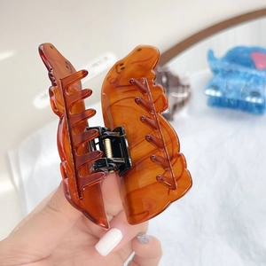 Creative amber tortoise shell animal hair claw clip for women's hairstyle