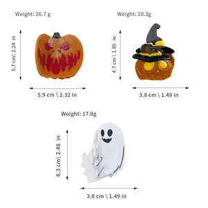Pinces à cheveux Halloween rigolotes avec motifs citrouille et fantôme en acétate de qualité