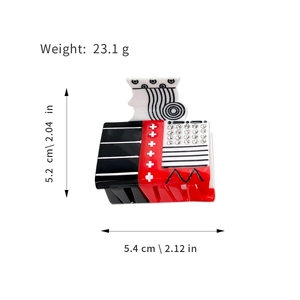 Creative poker themed acetate hair claw clip with rhinestones and striped pattern