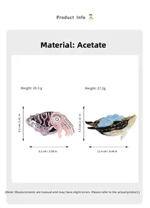 Detailed size and weight specs for acetate ocean-themed squid and whale hair claws