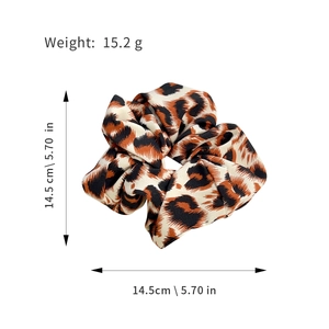 Elastico per capelli leopardato, accessorio grande da 14,5 cm in tessuto di chiffon