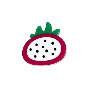Cute acetate dragon fruit hair clip with white flesh and black seeds for women and girls