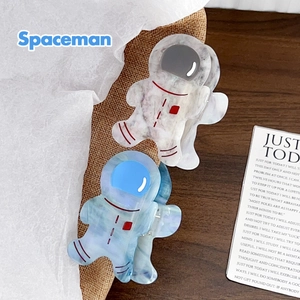 Creative Cute Spaceman Acetate Hair Claw For Women Cartoon Astronaut Marbled Large Hair Clip Fashion Spaceman Headpiece Accessory