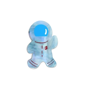Cute acetate astronaut hair claw clip with blue marble pattern and creative design
